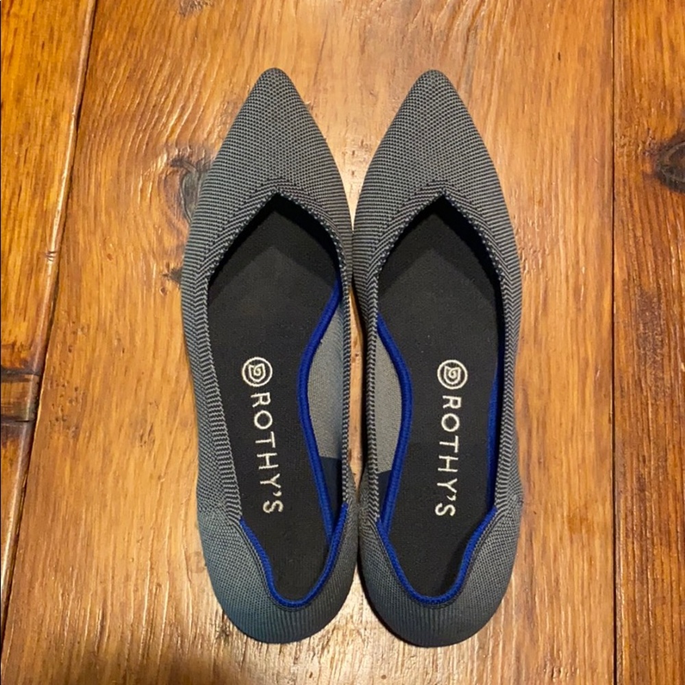 COPY - Rothy’s Cloud Grey Birdseye pointed-toe fl…